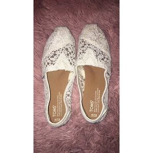 White lace Tom’s.